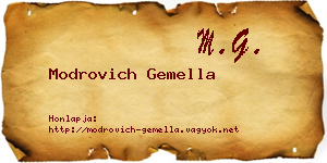 Modrovich Gemella névjegykártya